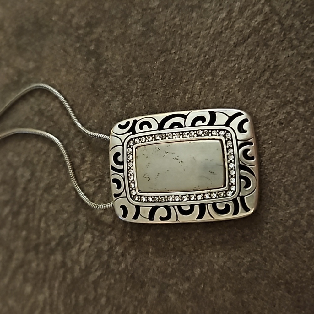 Brighton Two-Tone Rectangle Reversible Pendant Rh… - image 6